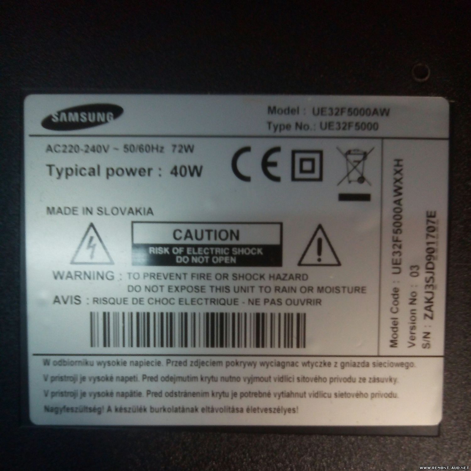 Телевизор samsung ue32f6100ak схема