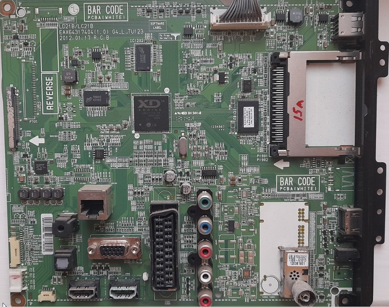 LG42LM3400. Main: EAX64317404(1.0) G4_L_TU123 . (PSU): EAX64604501 (1.5) - LGP32-12P. T-CON: 6870C-0401C.