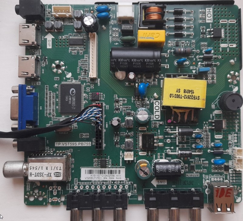 DEXP H32B3100M.  Main: TP.VST59S.PB755 единый с блоком питания.